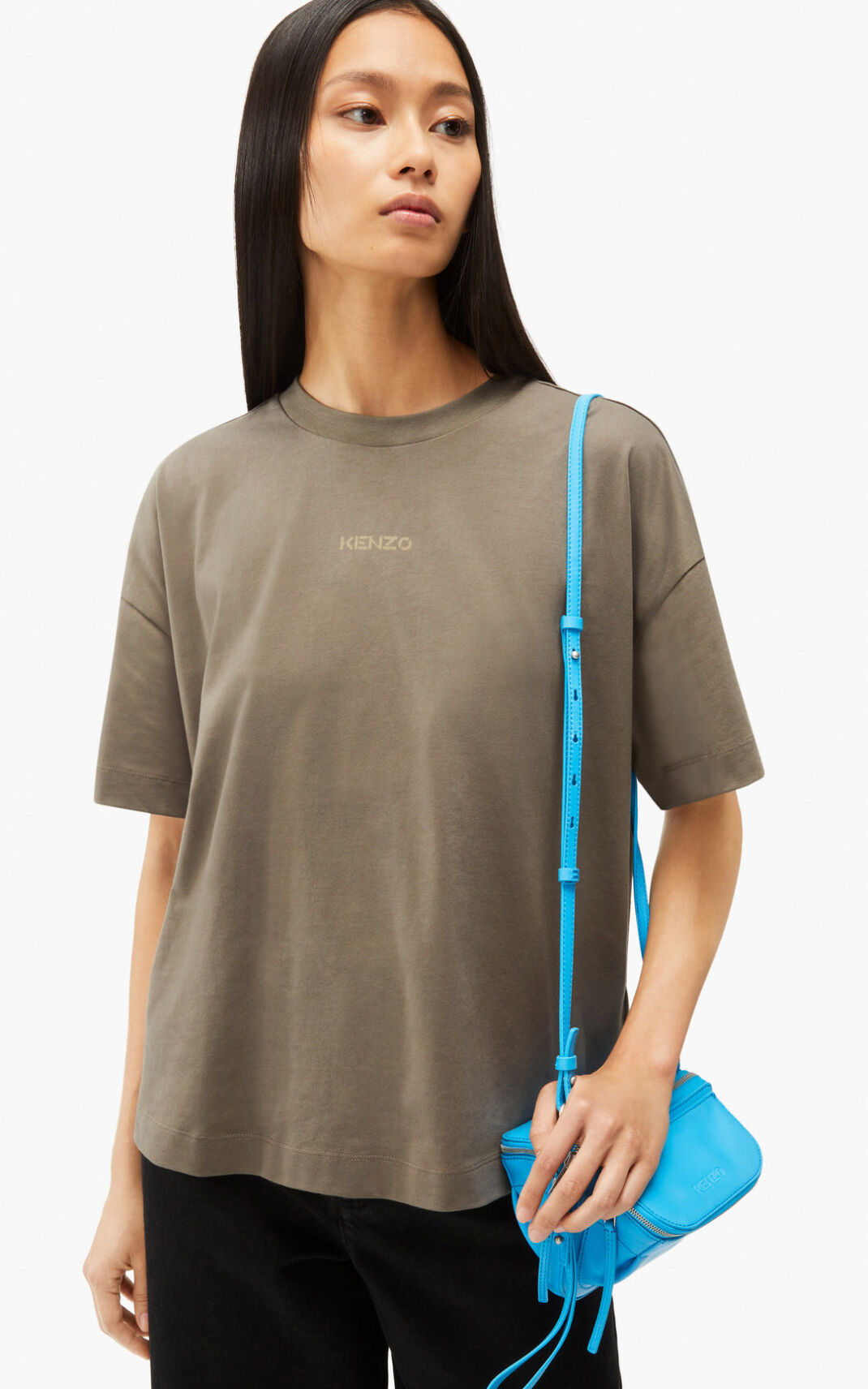 Camisetas Kenzo Logo boxy Mujer Gris Claro - SKU.7527895